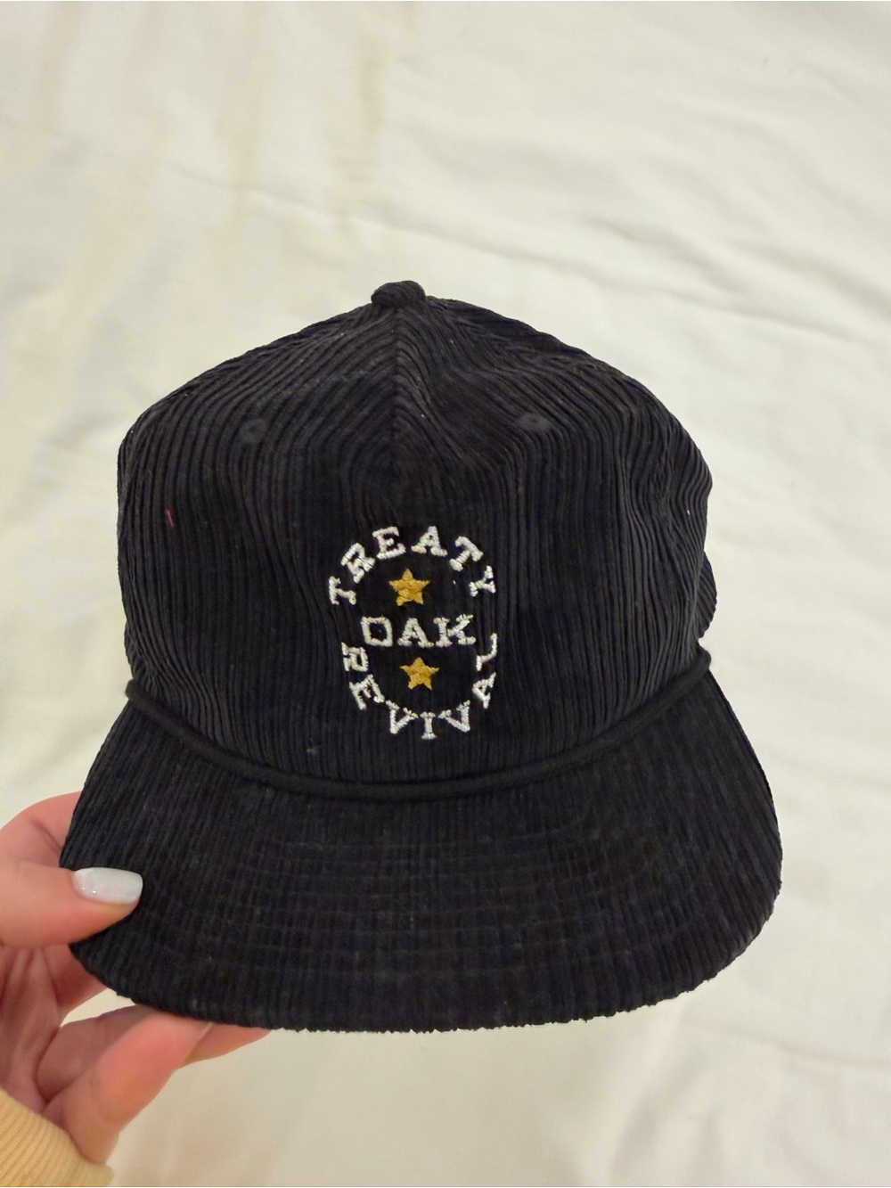 Treaty Oak Revival Black Corduroy Baseball Cap